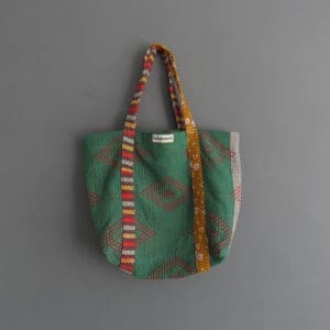 kantha stitched tote bag