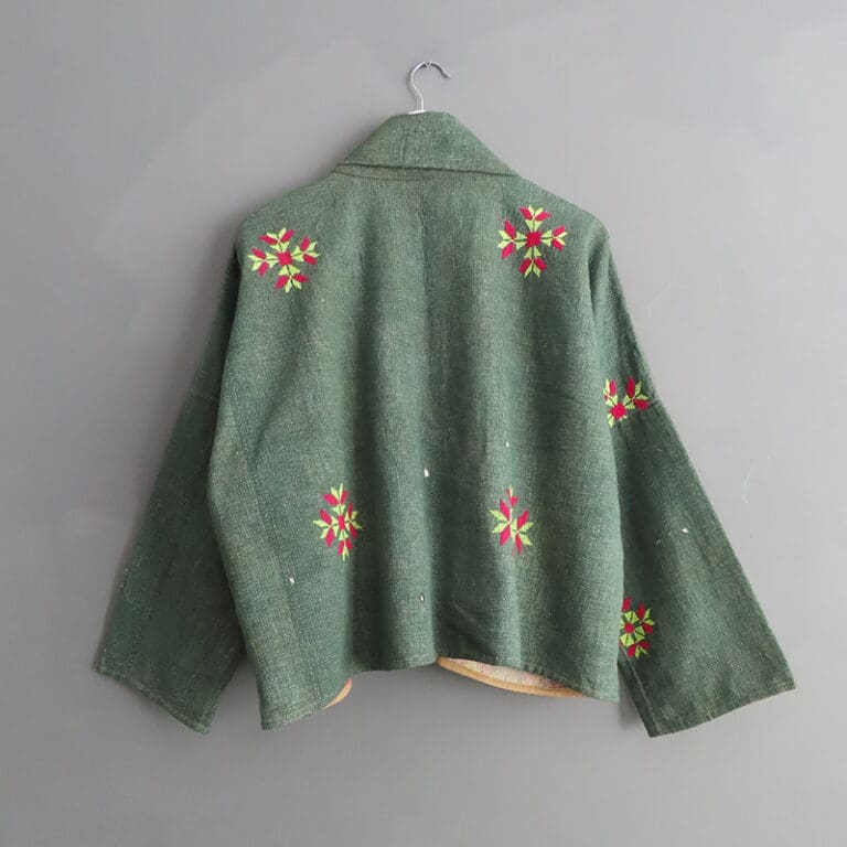 green kantha jacket