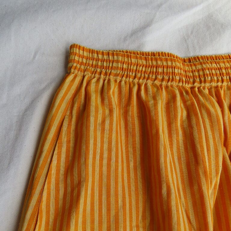 yellow striped trouser